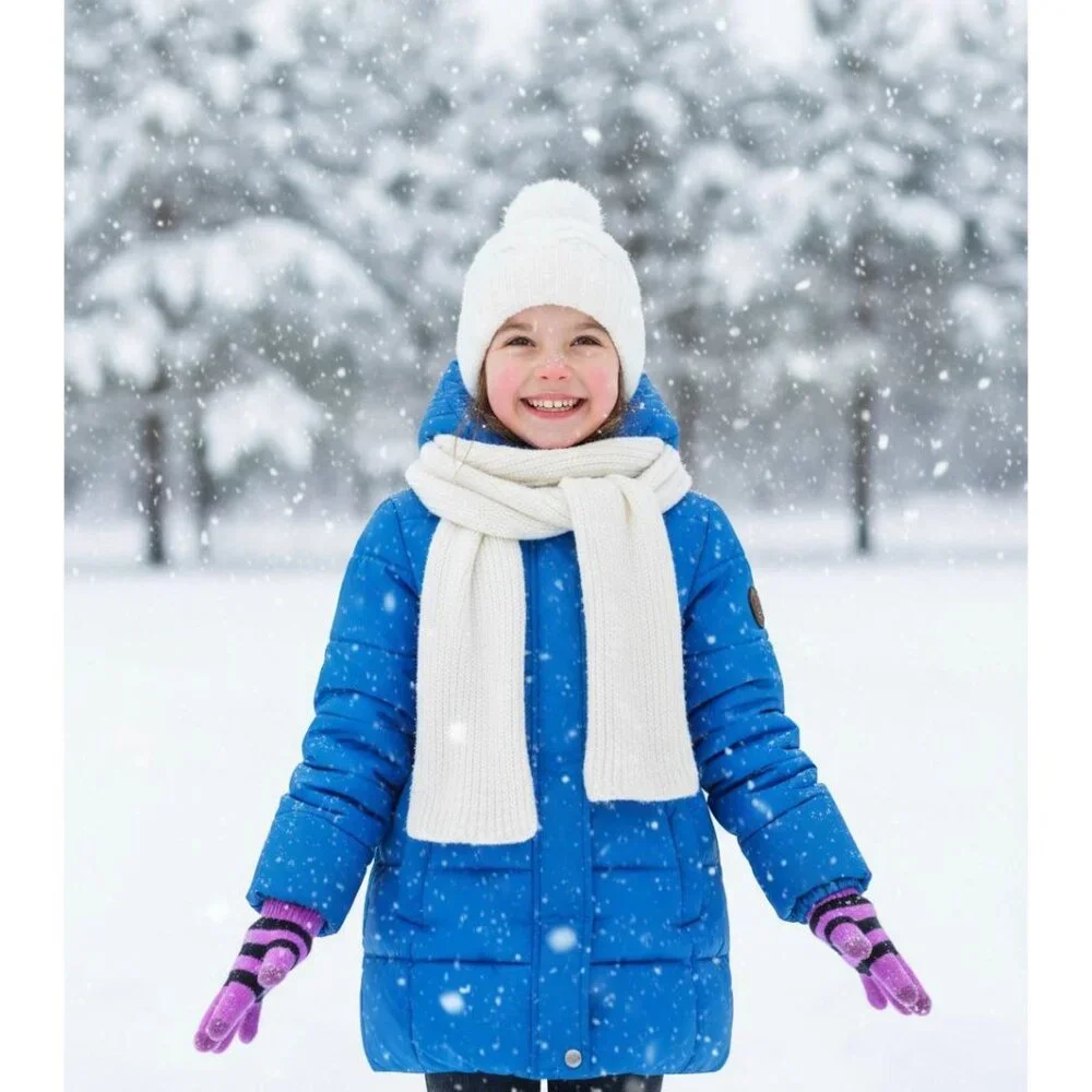 Cat & Jack 2-pack Girls Winter Kids Gloves Tech-Touch Outdoor Snow Mittens